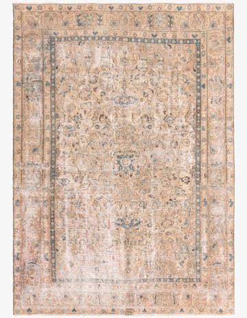 6' 1 x 8' 9 Hand Knotted Ultra Vintage Persian Wool Rug