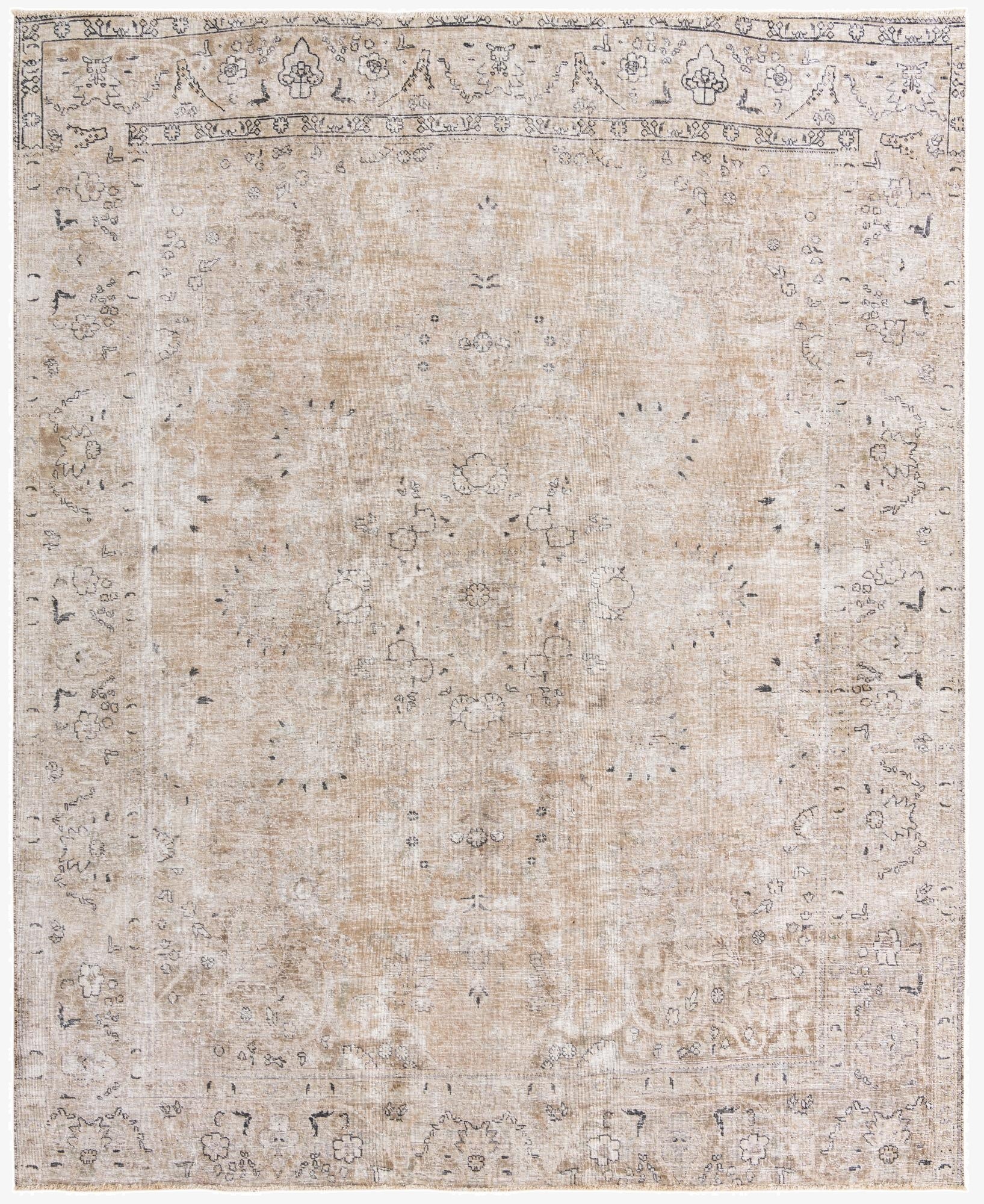 9' 8 x 11' 10  Hand Knotted Ultra Vintage Persian Wool Rug