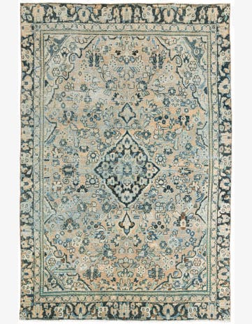 6' 5 x 9' 6 Hand Knotted Ultra Vintage Persian Wool Rug