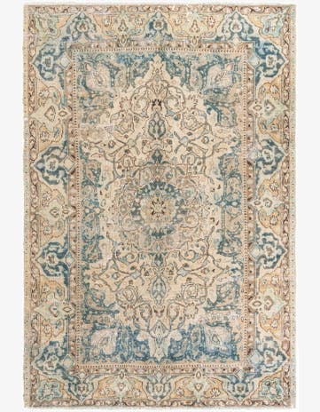 6' 3 x 9' 7 Hand Knotted Ultra Vintage Persian Wool Rug