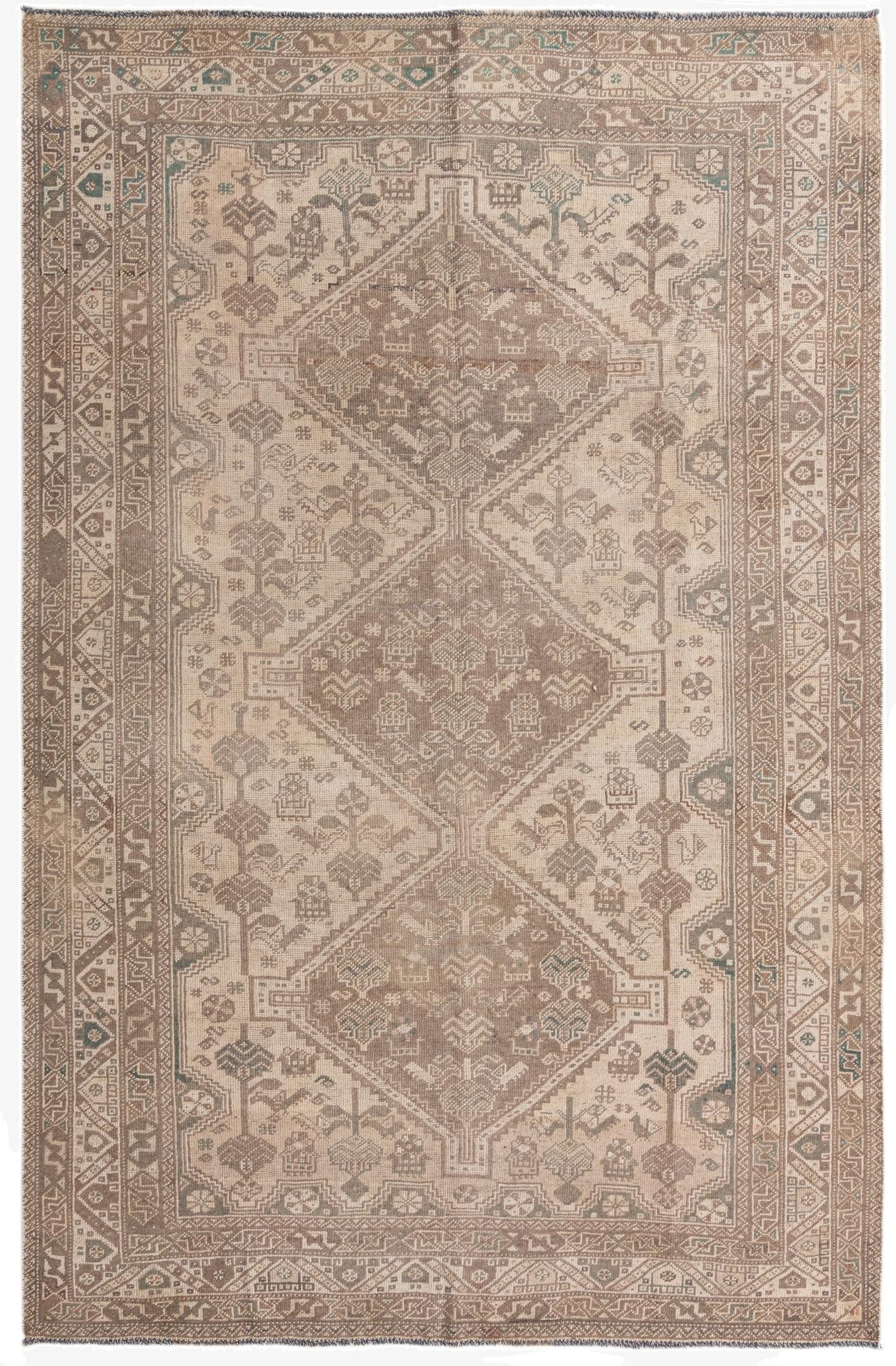 6' 10 x 10' 5  Hand Knotted Ultra Vintage Persian Wool Rug