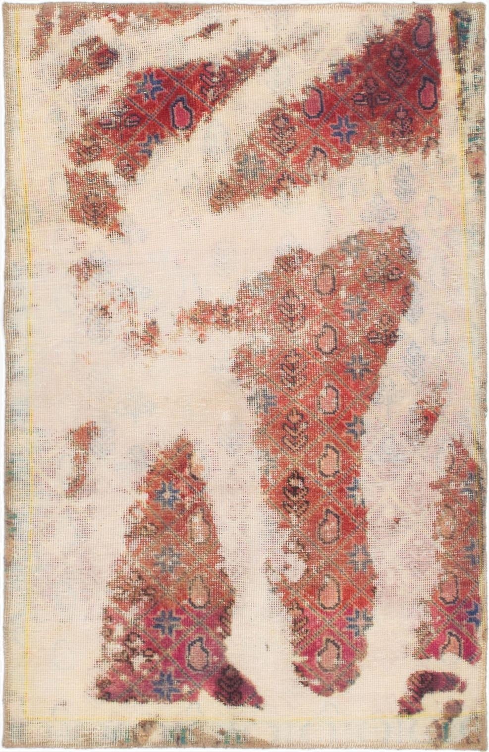 3' x 4' 6  Hand Knotted Ultra Vintage Persian Wool Rug