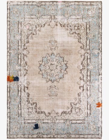 9' 8 x 13' 10 Hand Knotted Ultra Vintage Persian Wool Rug