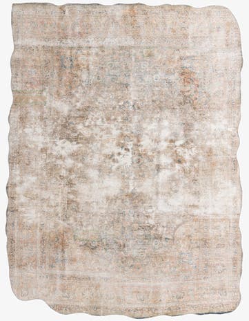 9' 8 x 12' 10 Hand Knotted Ultra Vintage Persian Wool Rug