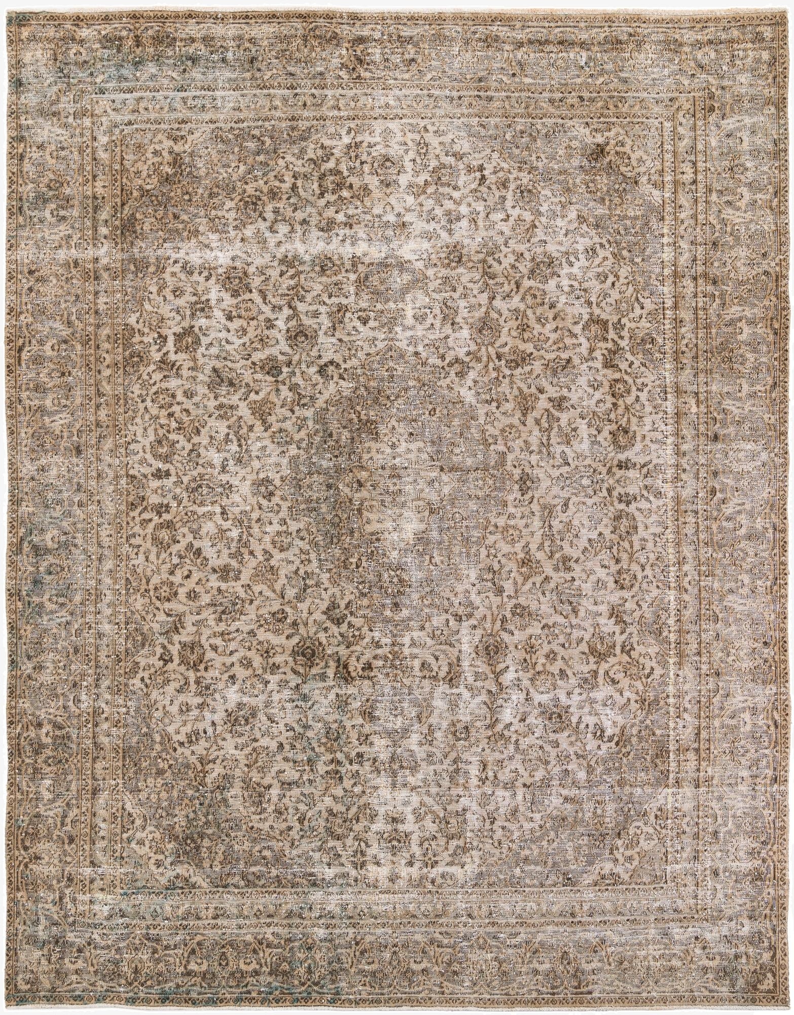 9' x 11' 5  Hand Knotted Ultra Vintage Persian Wool Rug