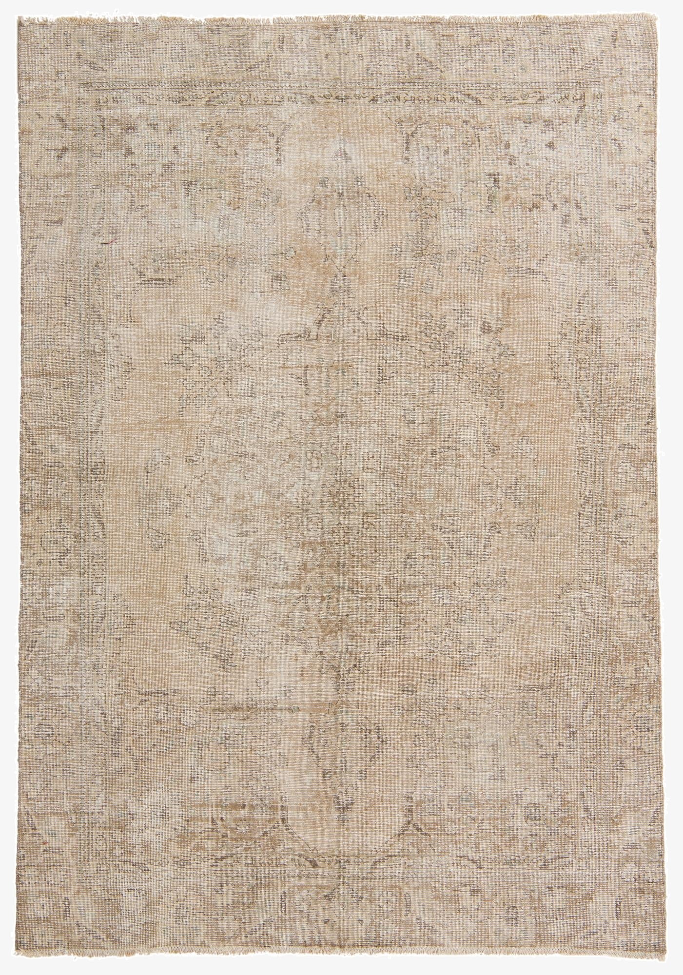 6' 1 x 8' 10  Hand Knotted Ultra Vintage Persian Wool Rug