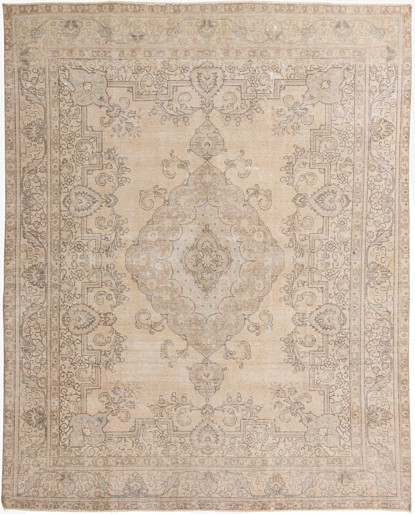 9' 9 x 12' 2  Hand Knotted Ultra Vintage Persian Wool Rug