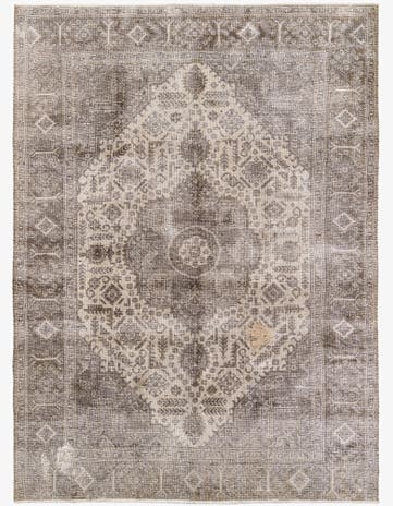 6' 7 x 9' Hand Knotted Ultra Vintage Persian Wool Rug