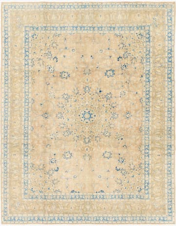 9' 10 x 12' 7 Hand Knotted Ultra Vintage Persian Wool Rug