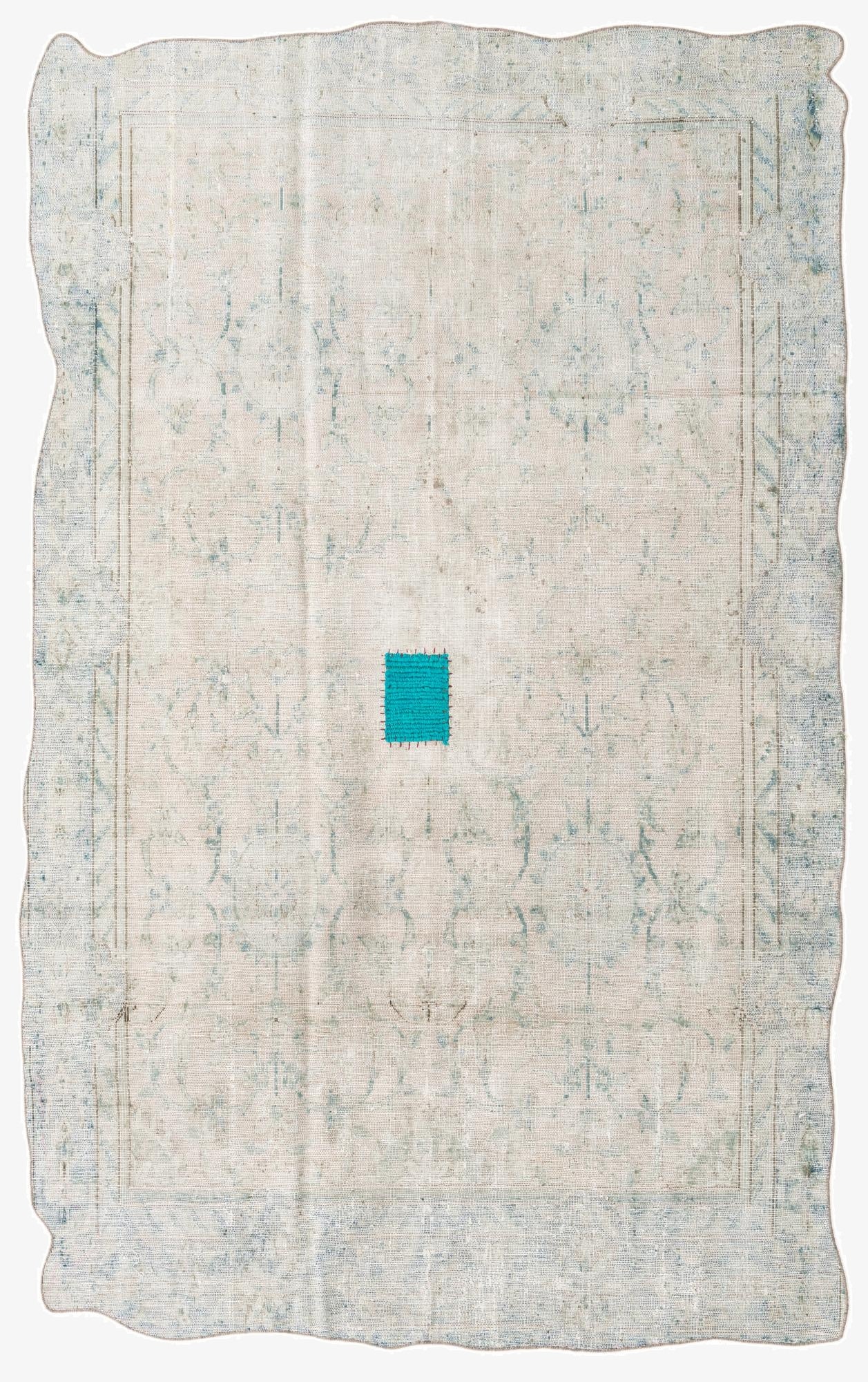 5' 7 x 9' 1  Hand Knotted Ultra Vintage Persian Wool Rug