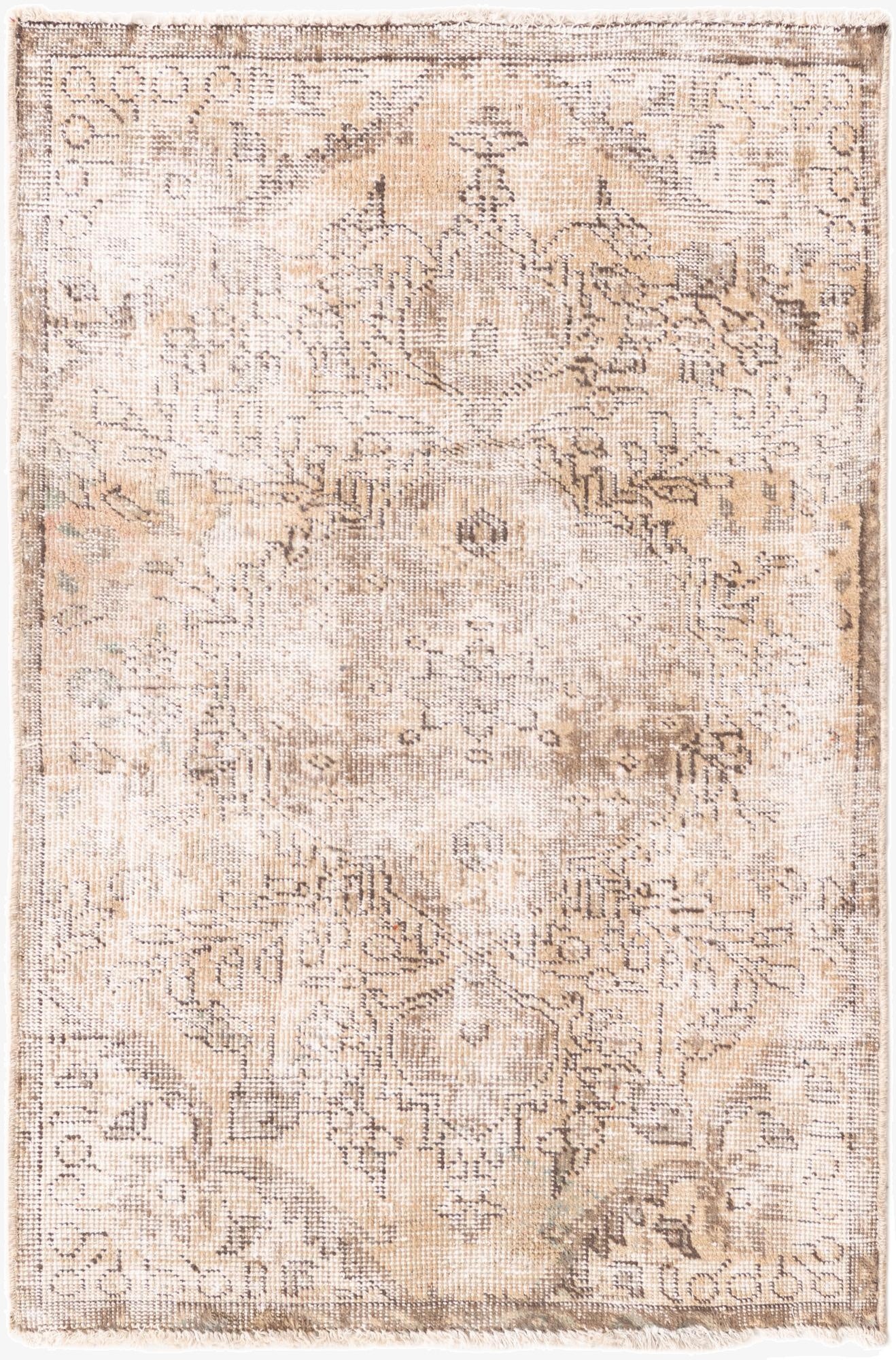 3' x 4' 8  Hand Knotted Ultra Vintage Persian Wool Rug