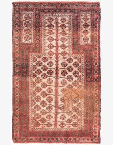 2' 7 x 4' 5 Hand Knotted Ultra Vintage Persian Wool Rug