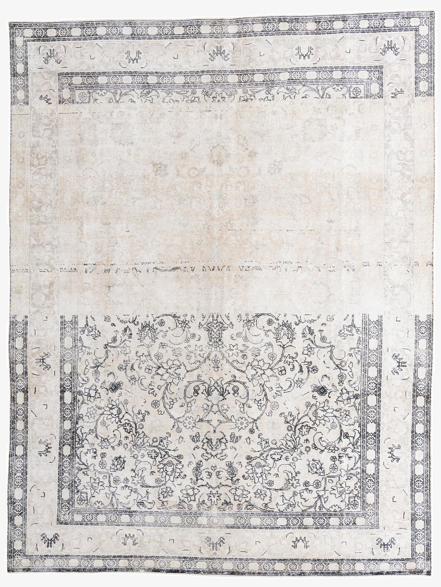 10' x 13' 1  Hand Knotted Ultra Vintage Persian Wool Rug