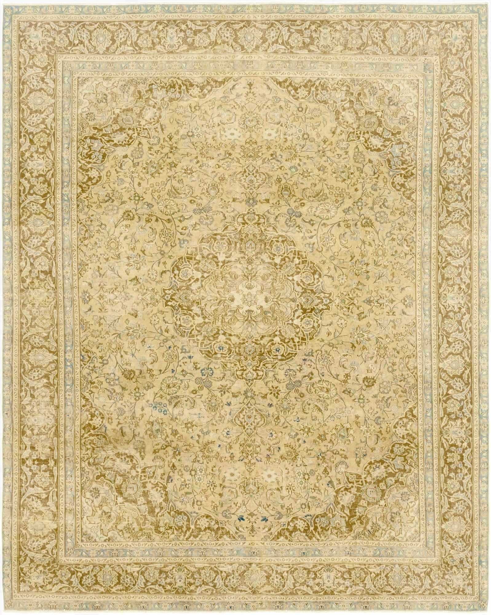 9' 5 x 11' 11  Hand Knotted Ultra Vintage Persian Wool Rug