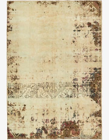 6' 7 x 9' 8 Hand Knotted Ultra Vintage Persian Wool Rug