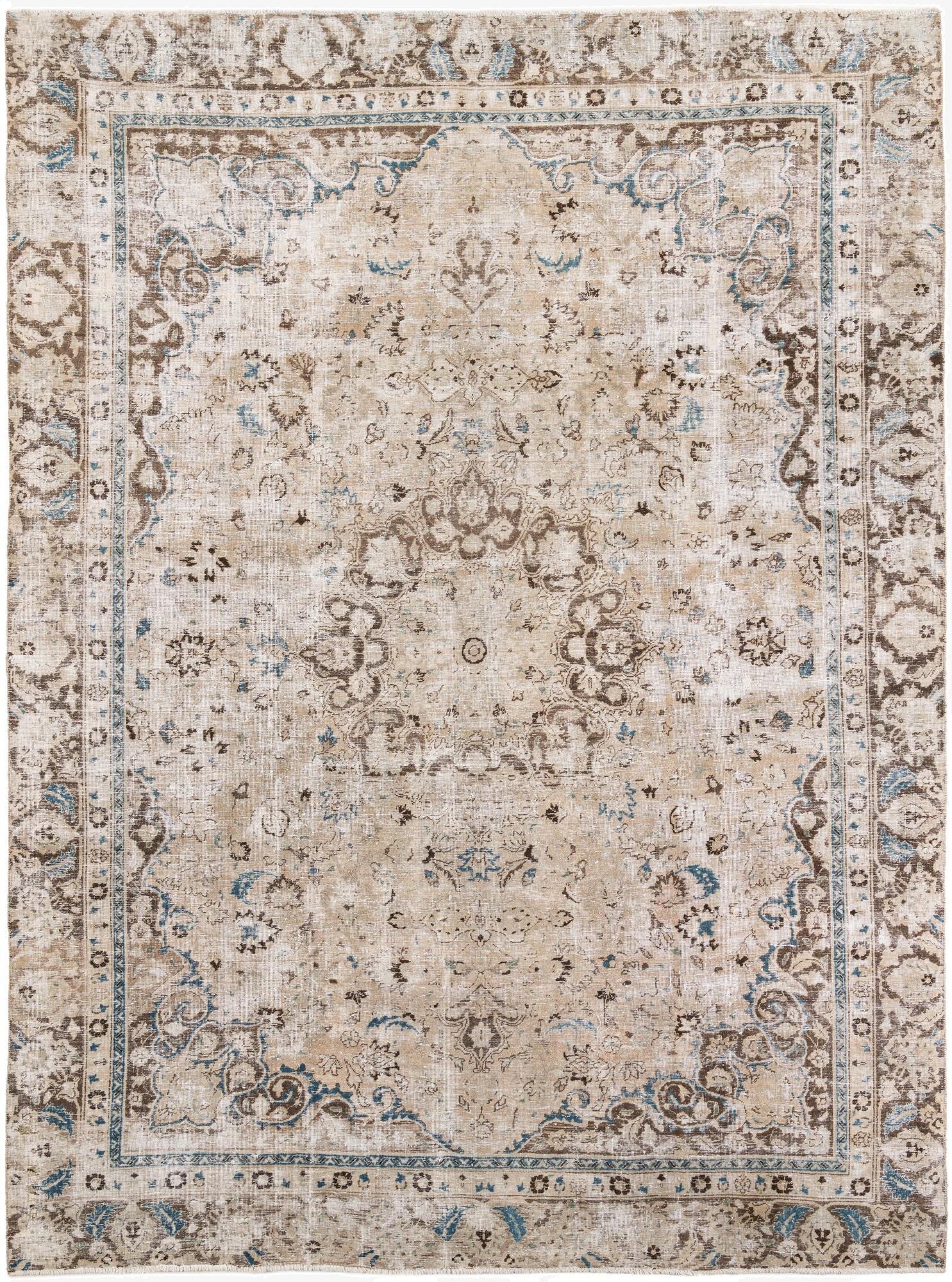 9' x 12' 1  Hand Knotted Ultra Vintage Persian Wool Rug