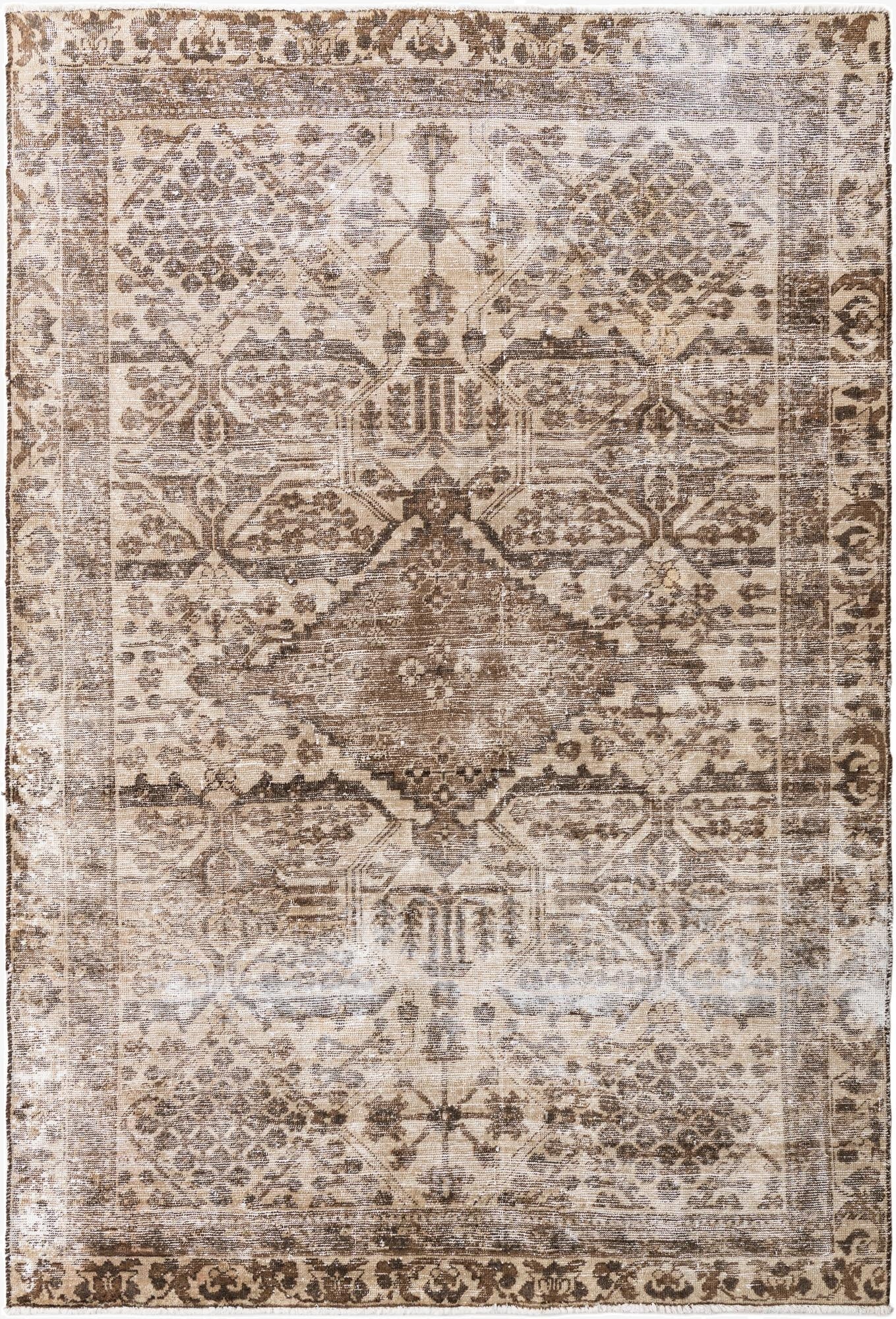 6' 1 x 9'  Hand Knotted Ultra Vintage Persian Wool Rug