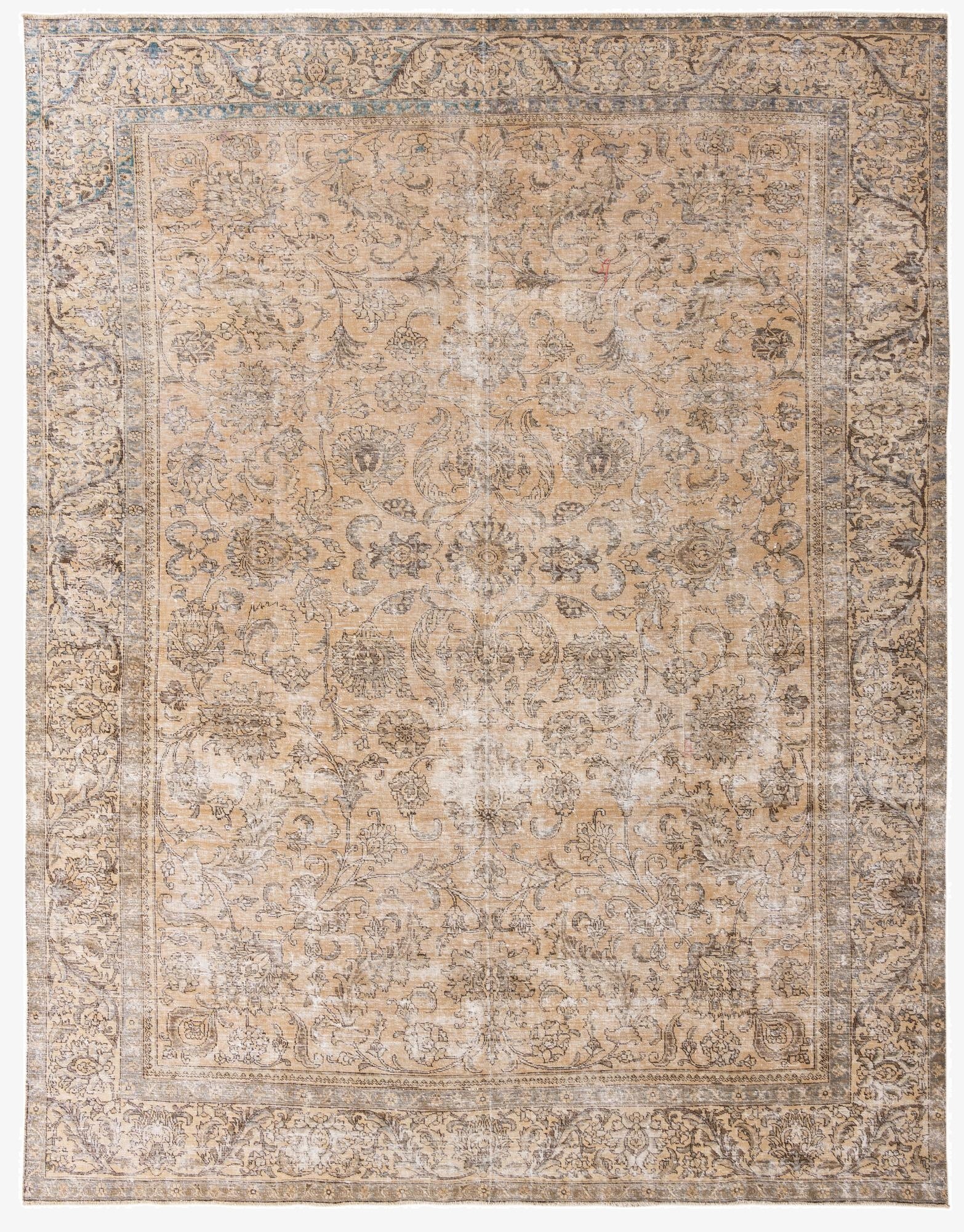 9' 8 x 12' 6  Hand Knotted Ultra Vintage Persian Wool Rug