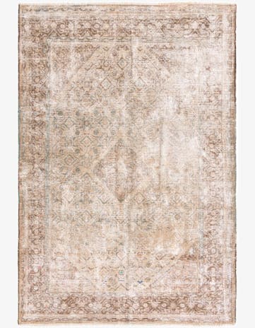 6' 7 x 10' Hand Knotted Ultra Vintage Persian Wool Rug