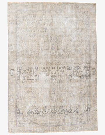 6' 1 x 8' 10 Hand Knotted Ultra Vintage Persian Wool Rug