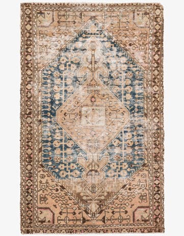 4' 4 x 7' Hand Knotted Ultra Vintage Persian Wool Rug