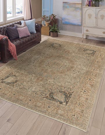 8' 1 x 12' 1 Hand Knotted Ultra Vintage Persian Wool Rug