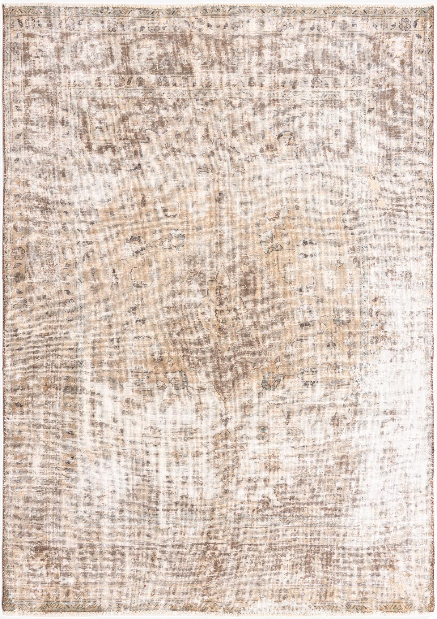 7' x 9' 8  Hand Knotted Ultra Vintage Persian Wool Rug