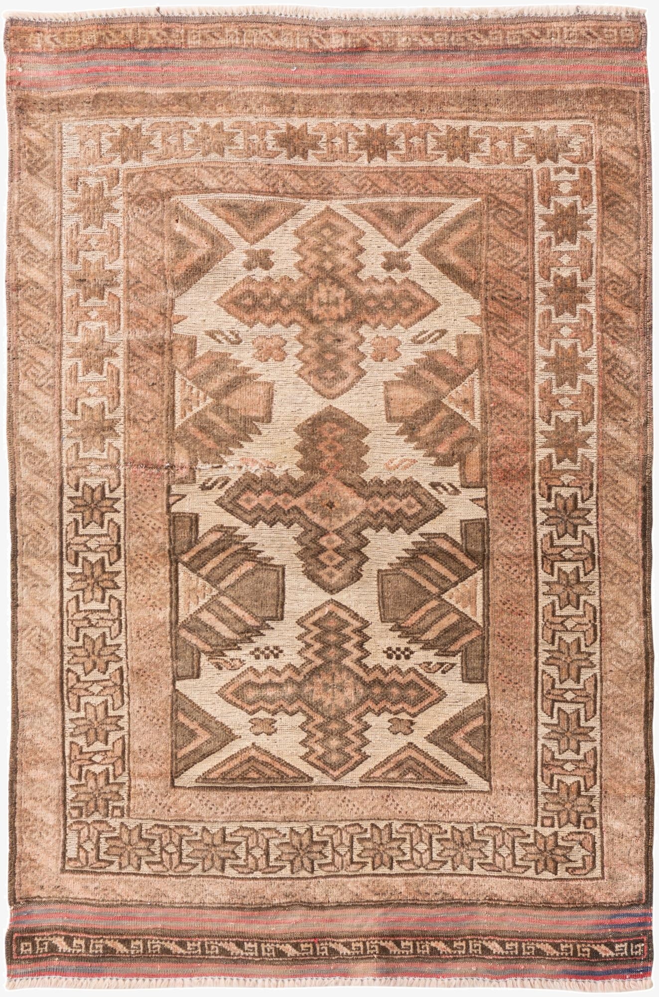 2' 10 x 4' 3  Hand Knotted Ultra Vintage Persian Wool Rug