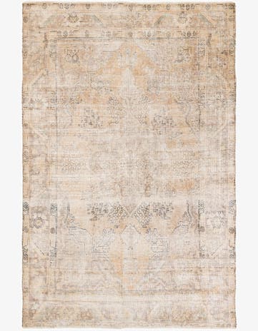 6' 2 x 9' 1 Hand Knotted Ultra Vintage Persian Wool Rug