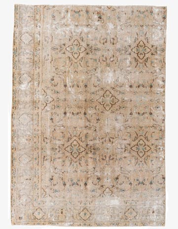 6' 4 x 9' Hand Knotted Ultra Vintage Persian Wool Rug