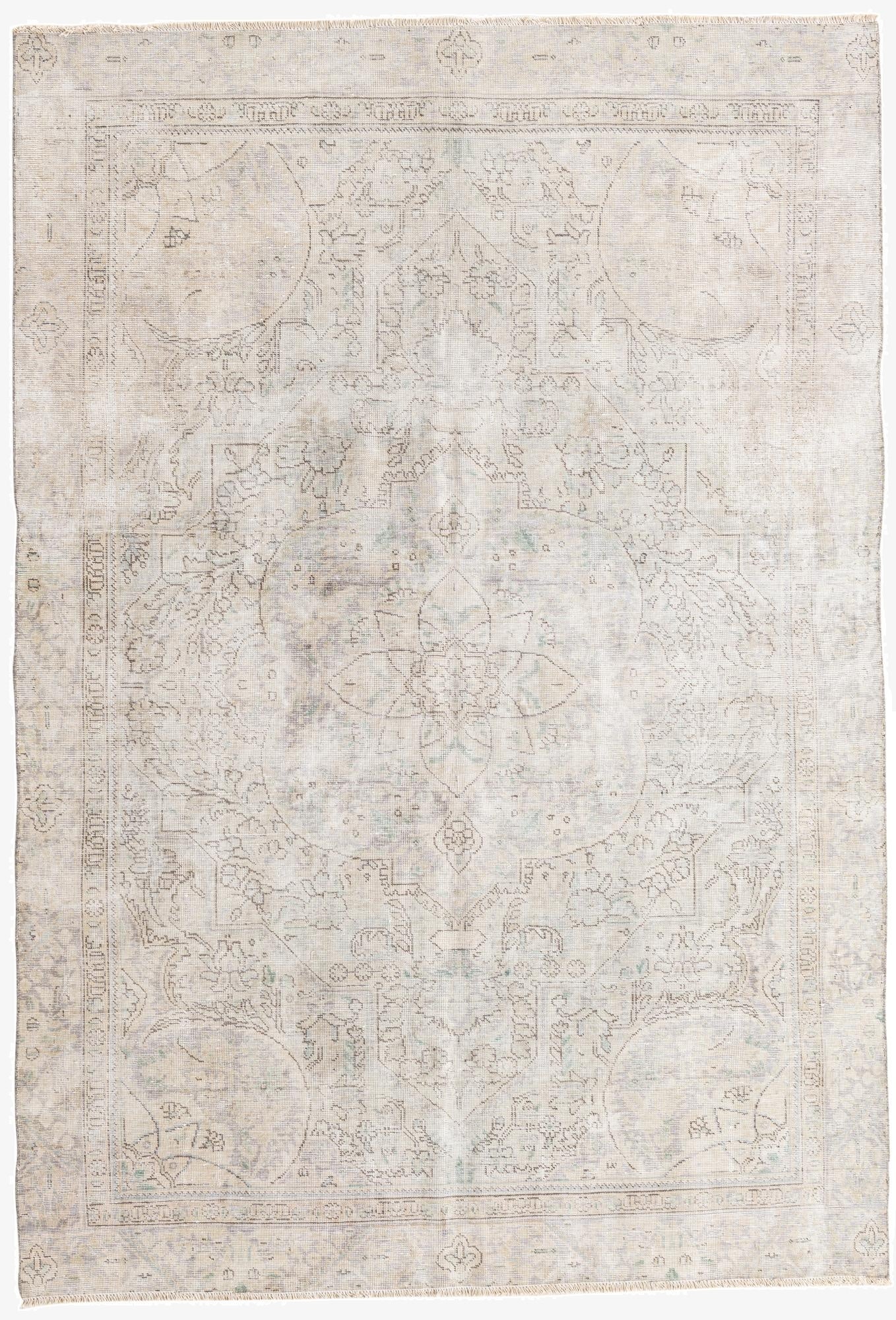 6' 2 x 8' 10  Hand Knotted Ultra Vintage Persian Wool Rug