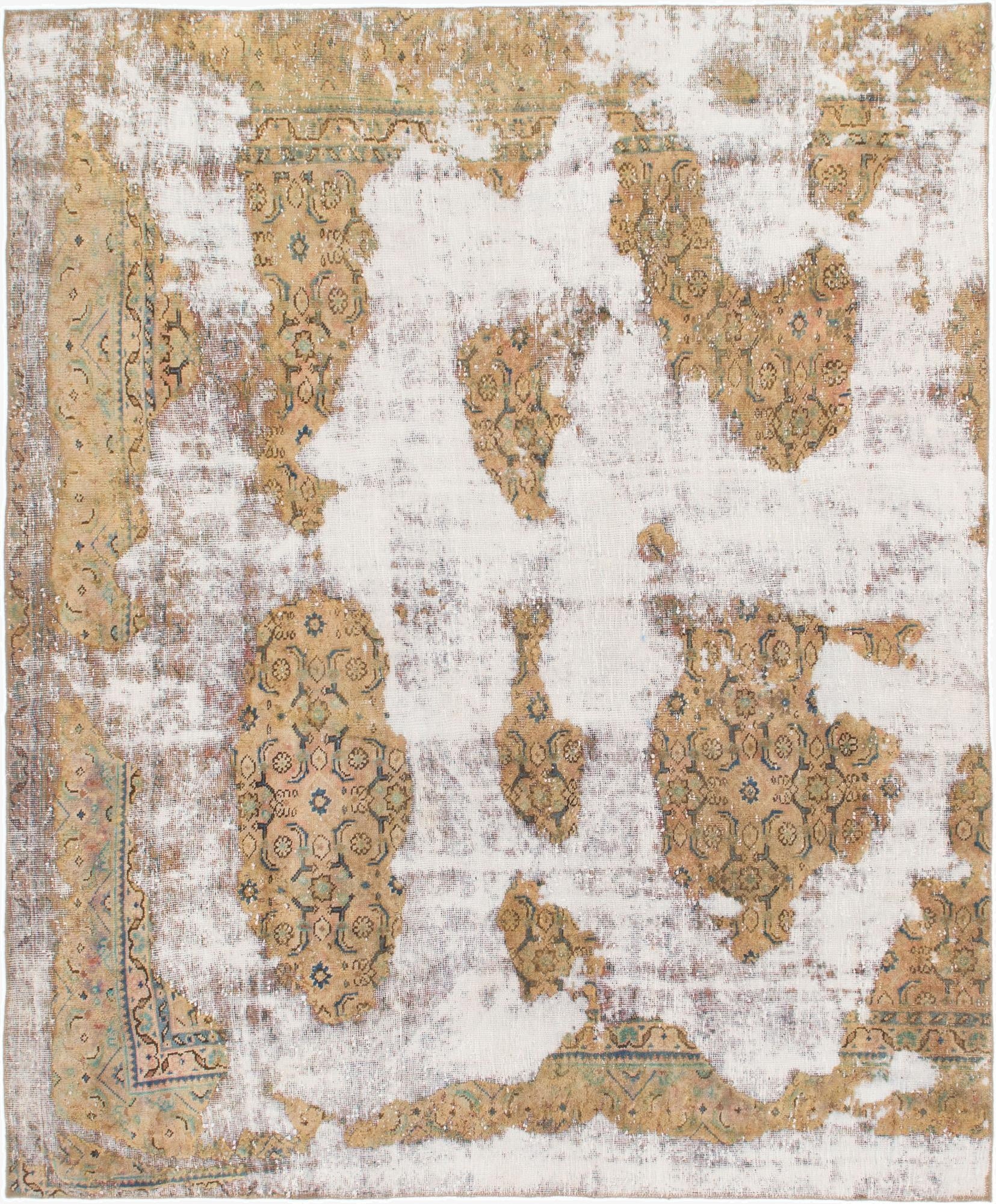 7' 4 x 8' 10  Hand Knotted Ultra Vintage Persian Wool Rug