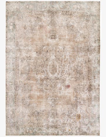 7' 1 x 10' Hand Knotted Ultra Vintage Persian Wool Rug