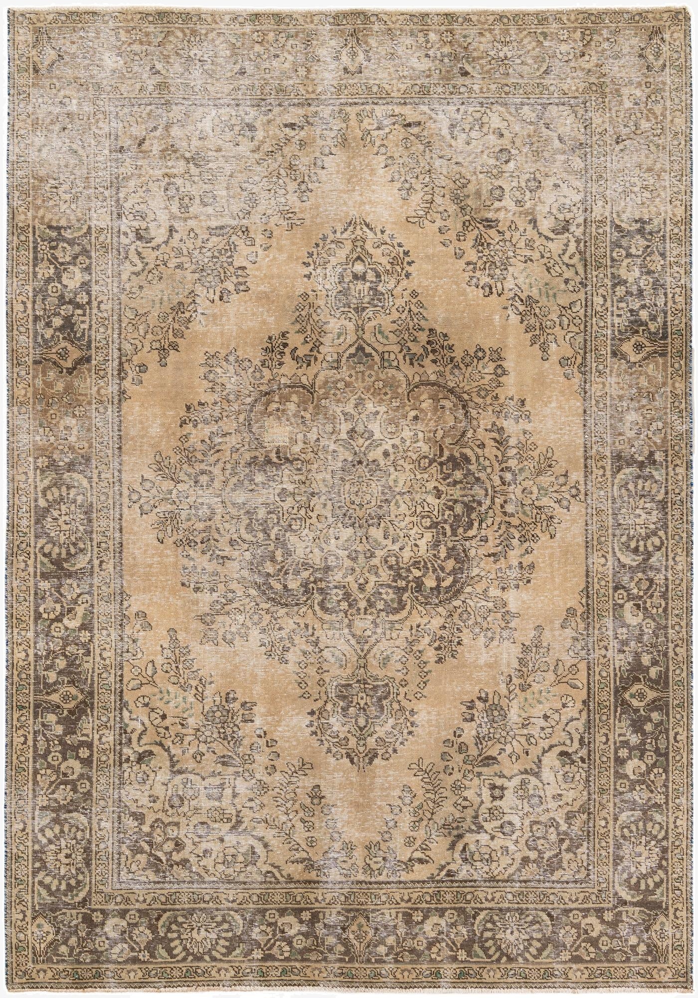 6' 10 x 9' 9  Hand Knotted Ultra Vintage Persian Wool Rug