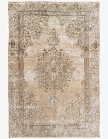 5' 9 x 8' 8 Hand Knotted Ultra Vintage Persian Wool Rug