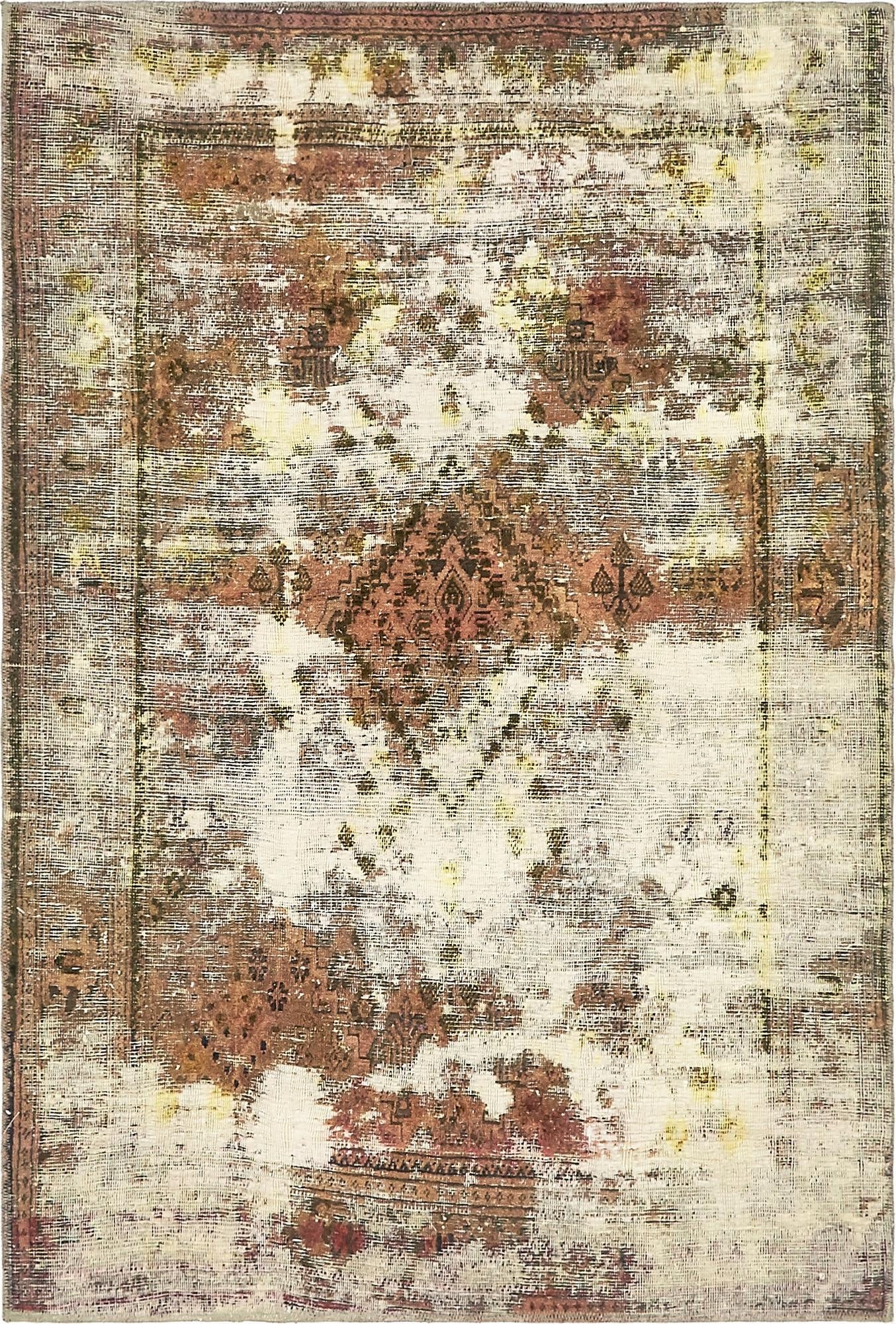 130cm x 193cm  Hand Knotted Ultra Vintage Persian Wool Rug