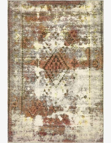 4' 3 x 6' 4 Hand Knotted Ultra Vintage Persian Wool Rug