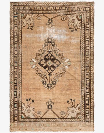 3' 2 x 4' 10 Hand Knotted Ultra Vintage Persian Wool Rug