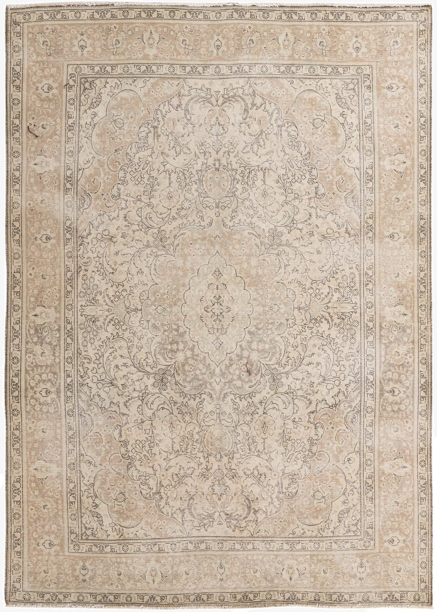 8' x 11' 2  Hand Knotted Ultra Vintage Persian Wool Rug