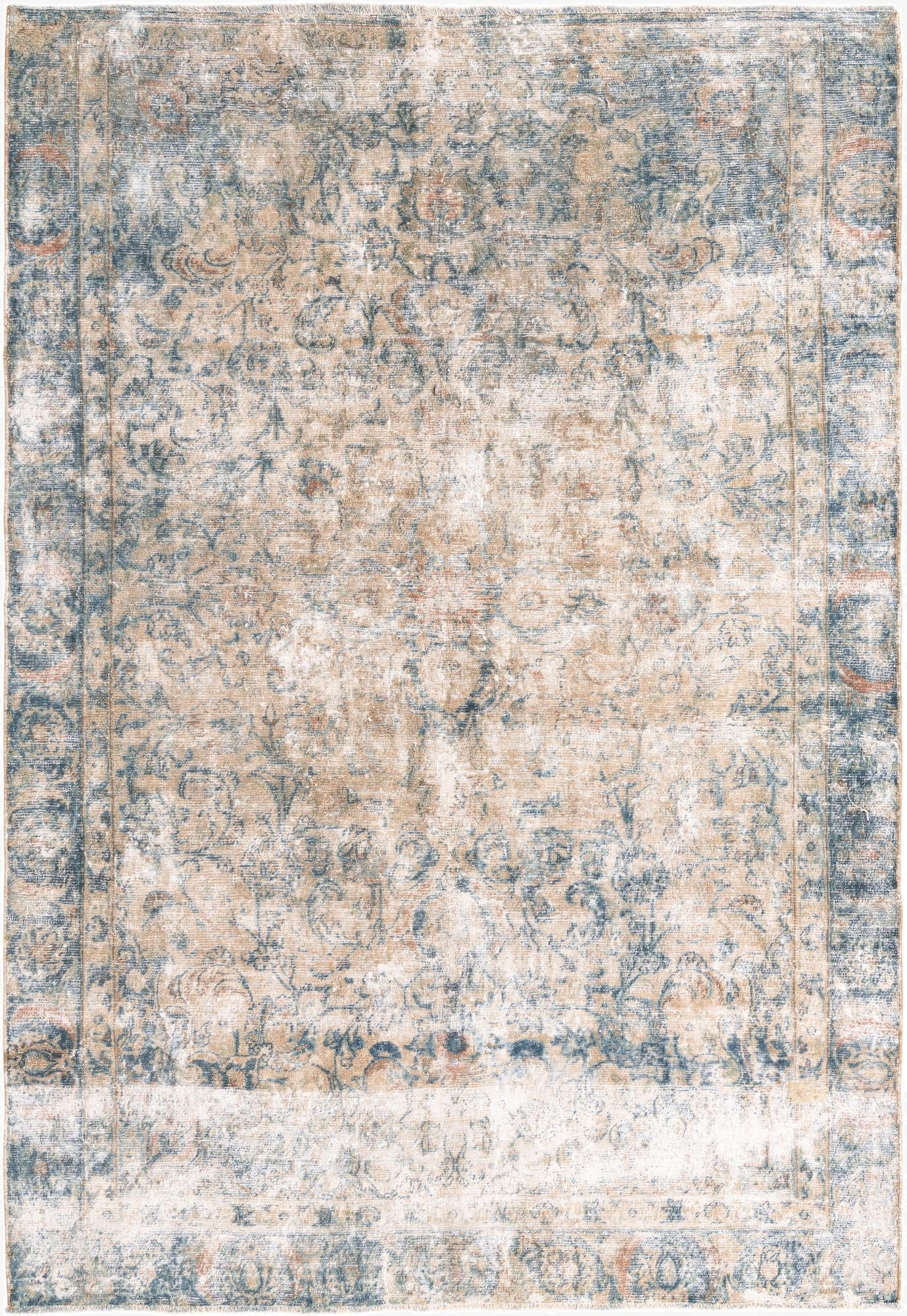 6' x 8' 9  Hand Knotted Ultra Vintage Persian Wool Rug