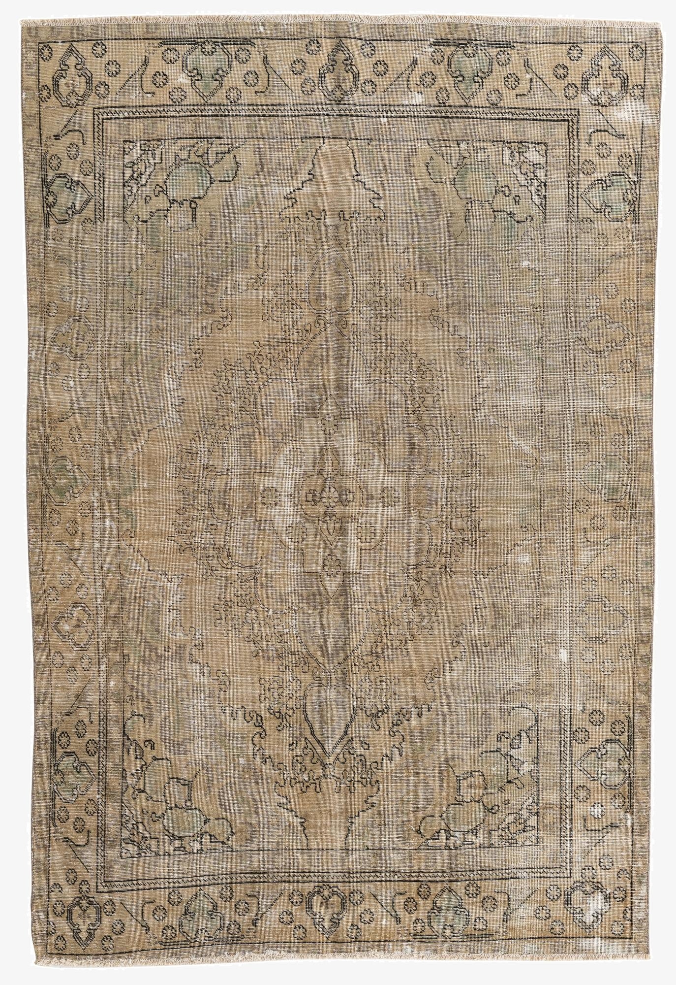 6' 1 x 9' 1  Hand Knotted Ultra Vintage Persian Wool Rug