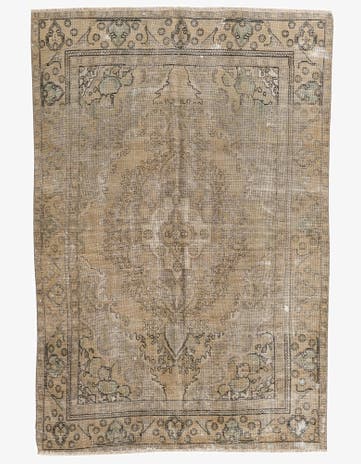 6' 1 x 9' 1 Hand Knotted Ultra Vintage Persian Wool Rug