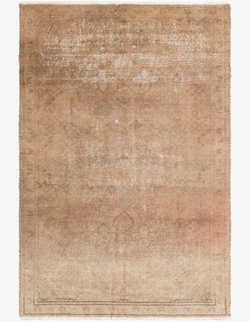 4' 2 x 6' 2 Hand Knotted Ultra Vintage Persian Wool Rug