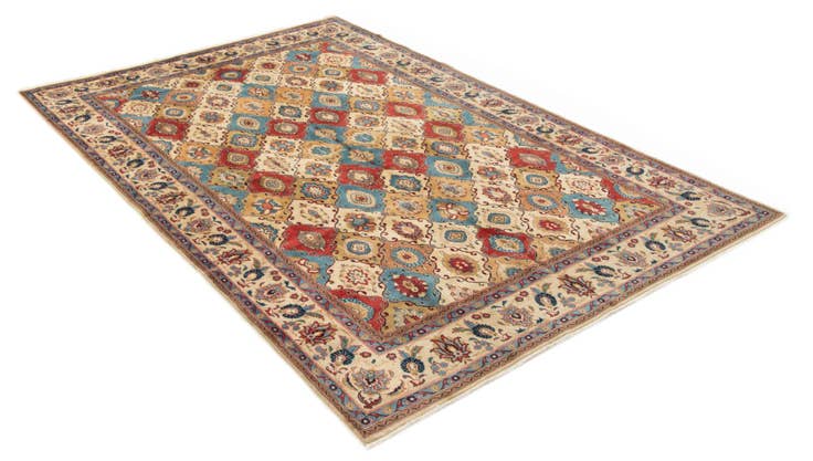 Detail image of 6' 5 x 9' 8 Hand Knotted Veramin Persian Wool Rug
