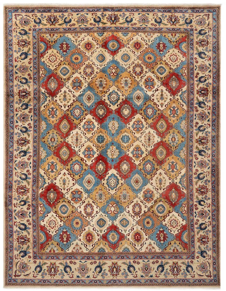 Detail image of 6' 5 x 9' 8 Hand Knotted Veramin Persian Wool Rug