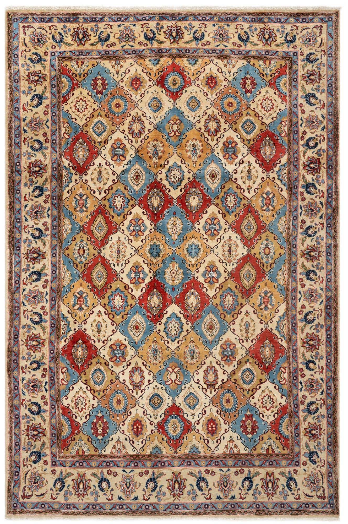 6' 5 x 9' 8 Hand Knotted Veramin Persian Wool Rug