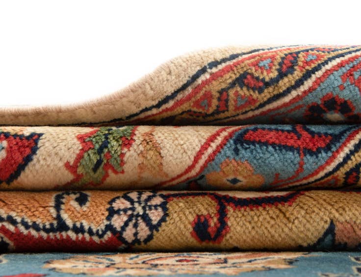 Detail image of 6' 6 x 9' 8 Hand Knotted Veramin Persian Wool Rug