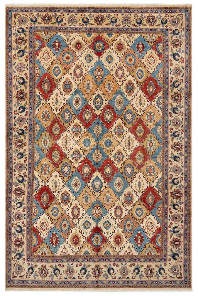 6' 6 x 9' 8 Hand Knotted Veramin Persian Wool Rug