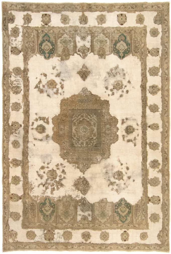 6' 5 x 9' 6 Hand Knotted Vintage Royal Persian Wool Rug