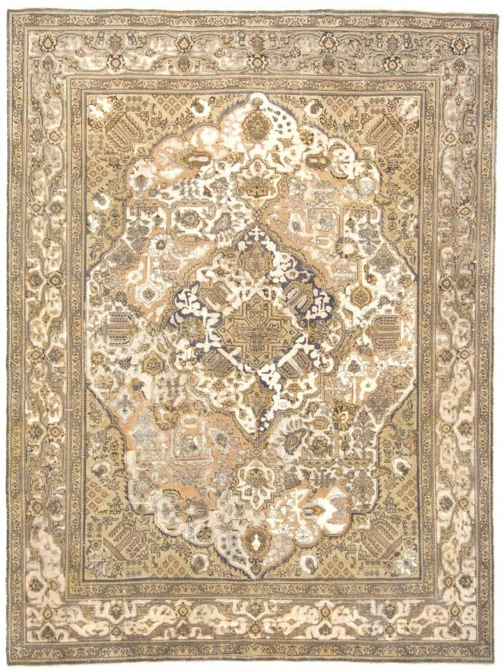 8' x 10' 6 Hand Knotted Vintage Royal Persian Wool Rug